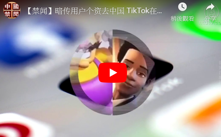 【禁闻】暗传用户个资去中国 TikTok在美遭吿