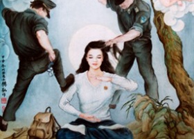 湛江农妇被非法庭审 数十特警警车如临大敌（明慧图片）